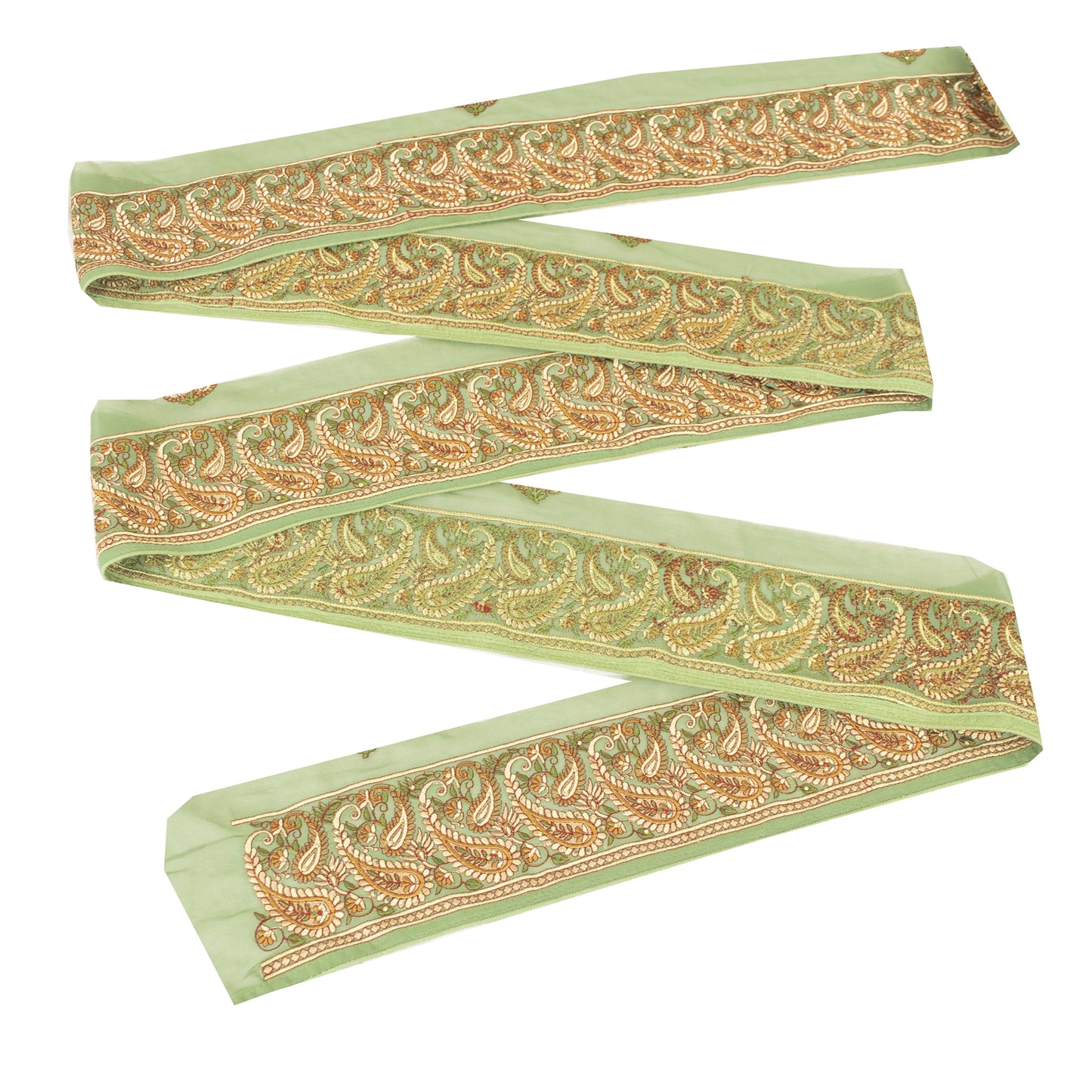 Sanskriti Vintage Sari Border Embroidered 1 YD Trim Sewing Craft Green 4.5W Lace