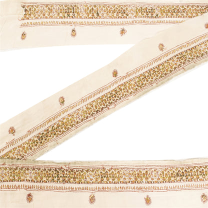 Sanskriti Vintage 1 YD Sari Border Hand Embroidery Suzani Trim Craft Lace Ribbon