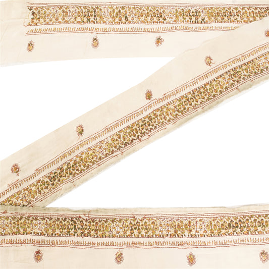 Sanskriti Vintage 1 YD Sari Border Hand Embroidery Suzani Trim Craft Lace Ribbon
