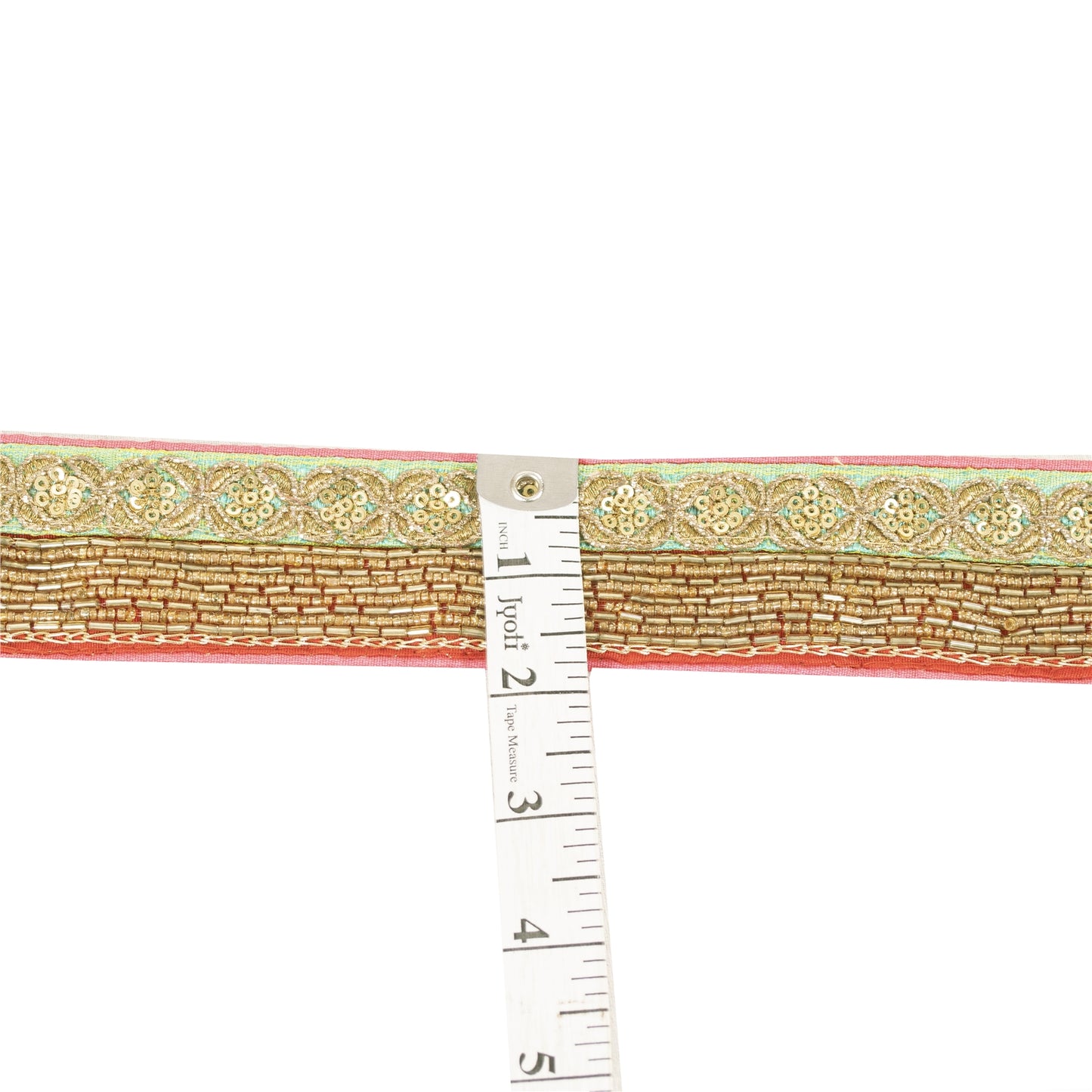 Sanskriti Vintage 1 YD Sari Border Embroidery Trim Sewing Craft Red & Green Lace