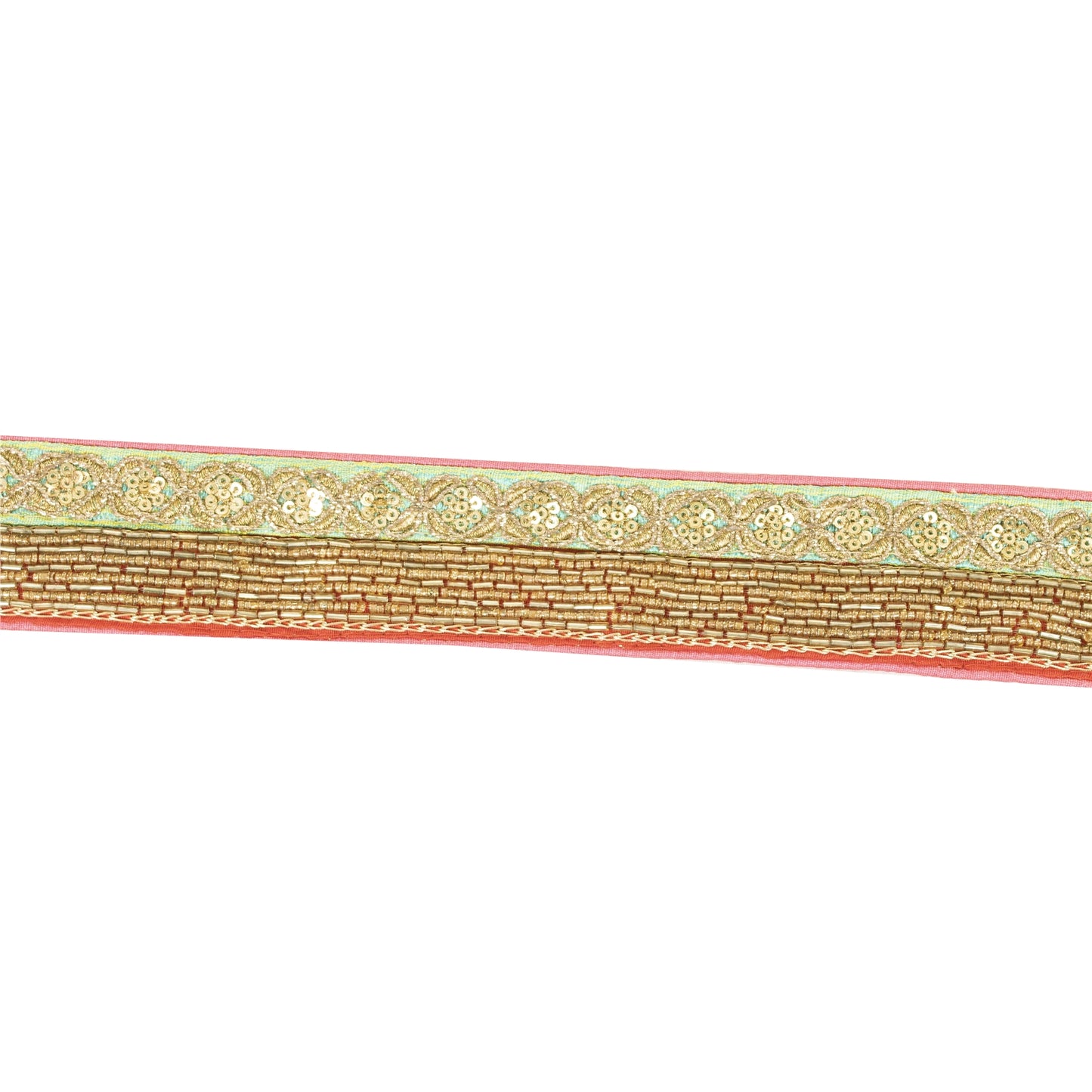 Sanskriti Vintage 1 YD Sari Border Embroidery Trim Sewing Craft Red & Green Lace
