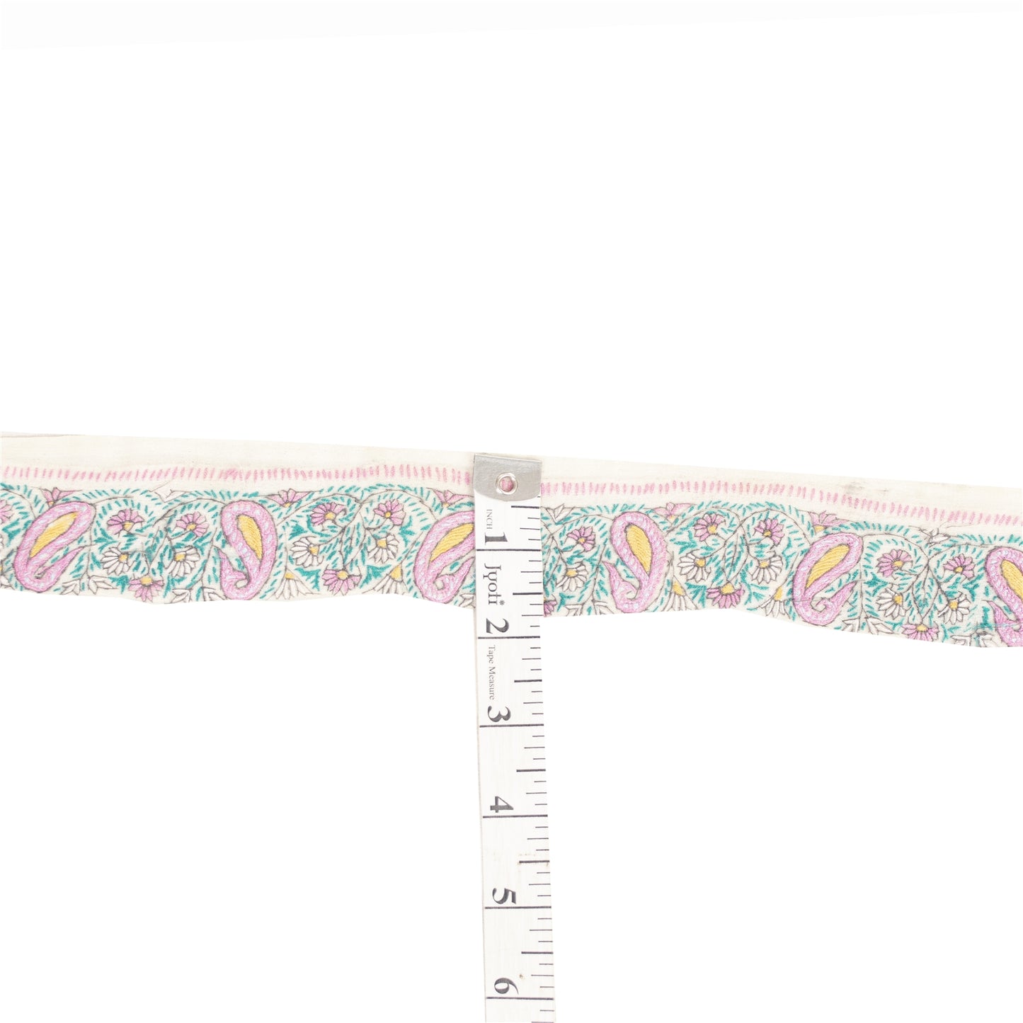 Sanskriti Vintage 1 YD Sari Border Hand Embroidered Suzani Trim Craft White Lace