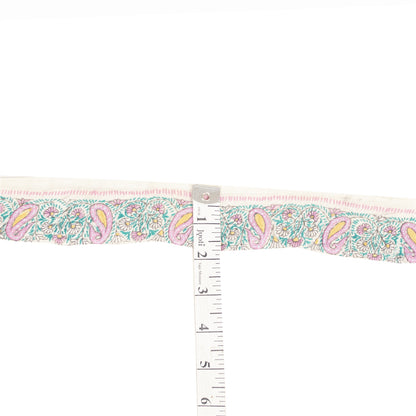 Sanskriti Vintage 1 YD Sari Border Hand Embroidered Suzani Trim Craft White Lace