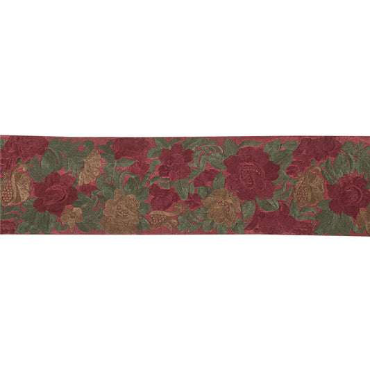 Sanskriti Vintage Sari Border Embroidered 1 YD Trim Sewing Craft Red Decor Lace