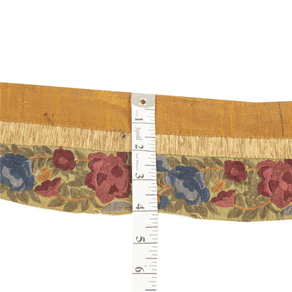 Sanskriti Vintage 1 YD Sari Border Embroidered Thread Cream Trim Sewing 4W Lace