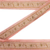 Sanskriti Vintage Craft Trims 1YD Saree/Sari Border Peach Hand Beaded Zari Lace