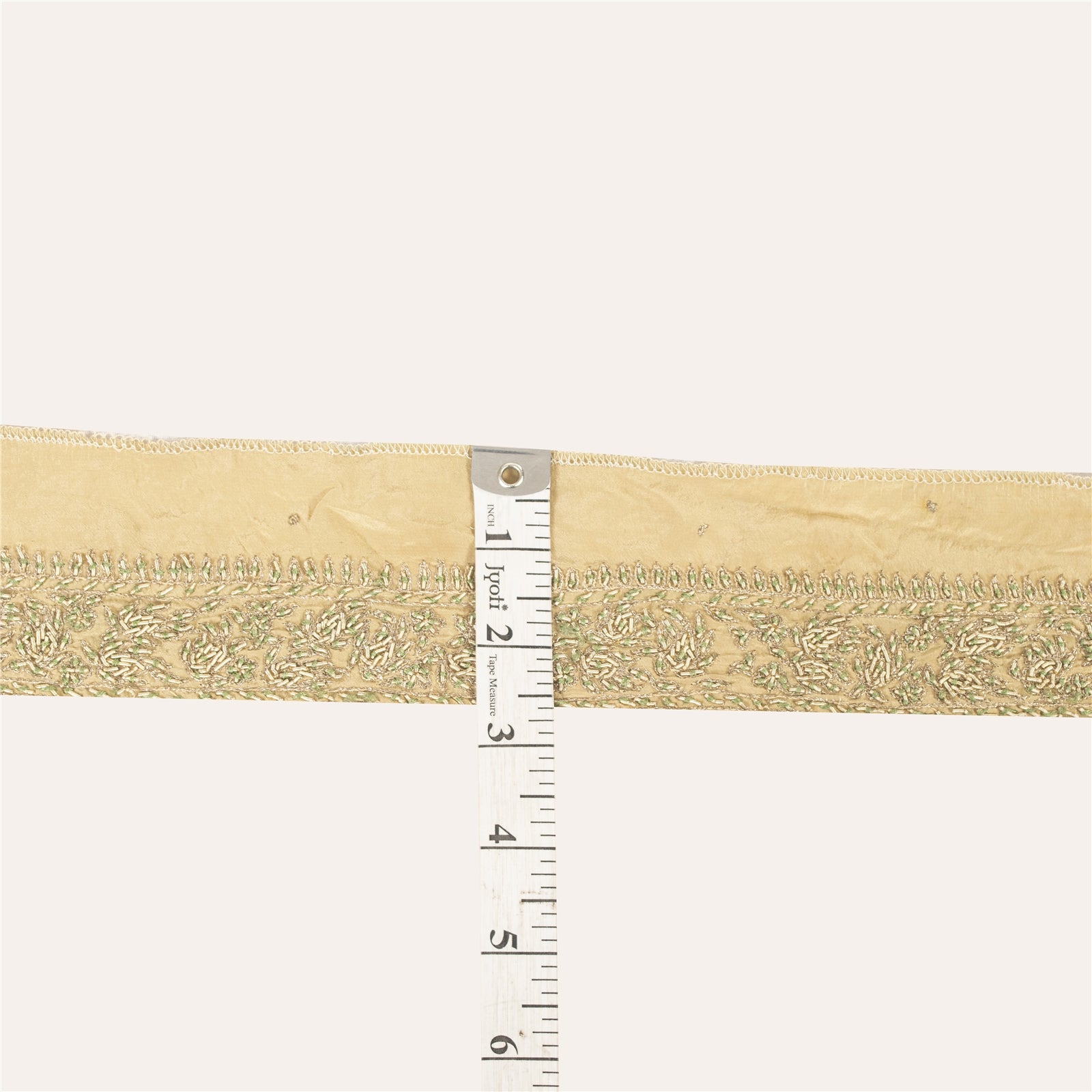 Sanskriti Vintage Sari Border Hand Embroidered Zari Zardozi 1YD Trim Golden Lace