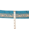 Sanskriti Vintage Sari Border Hand Beaded Zardozi 1 YD Trim Blue Pure Satin Lace
