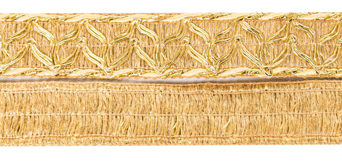 Sanskriti Vintage Craft Trims 1YD Saree/Sari Border Golden Thread Ribbon Lace