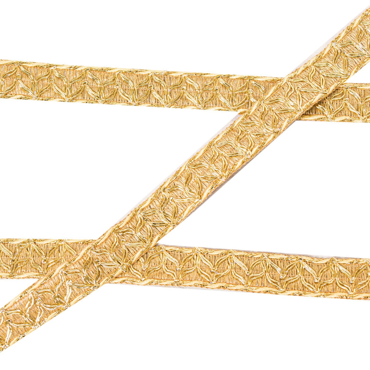 Sanskriti Vintage Craft Trims 1YD Saree/Sari Border Golden Thread Ribbon Lace