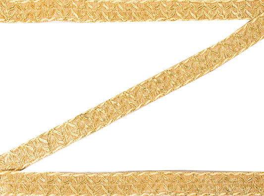 Sanskriti Vintage Craft Trims 1YD Saree/Sari Border Golden Thread Ribbon Lace