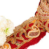 Sanskriti Vintage Red Embroidered Saree Border Trim 1YD Craft Lace 2.7"W Silk