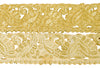 Sanskriti Vintage Craft Trims 1YD Saree Border Golden Hand Beaded Zardozi Lace
