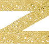 Sanskriti Vintage Craft Trims 1YD Saree Border Golden Hand Beaded Zardozi Lace