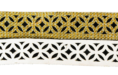 Sanskriti Vintage Craft Trims 1YD Saree Border Yellow Thread Woven Pesting Lace
