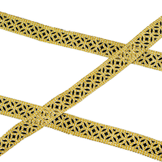 Sanskriti Vintage Craft Trims 1YD Saree Border Yellow Thread Woven Pesting Lace