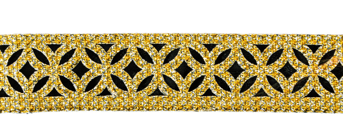 Sanskriti Vintage Craft Trims 1YD Saree Border Yellow Thread Woven Pesting Lace