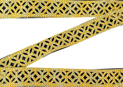 Sanskriti Vintage Craft Trims 1YD Saree Border Yellow Thread Woven Pesting Lace