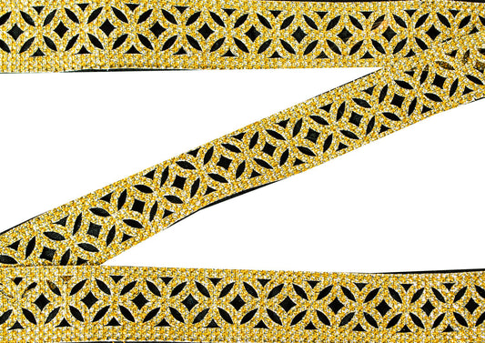 Sanskriti Vintage Craft Trims 1YD Saree Border Yellow Thread Woven Pesting Lace
