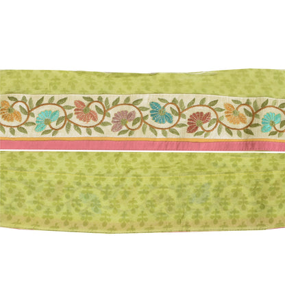 Sanskriti Vintage 1 Yd Sari Border Embroidered Craft Trim Lace 3"W Floral Cream
