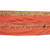 Sanskriti Vintage Pink Silk 1 YD Sari Border Craft Trim Hand Embroidered Zardozi