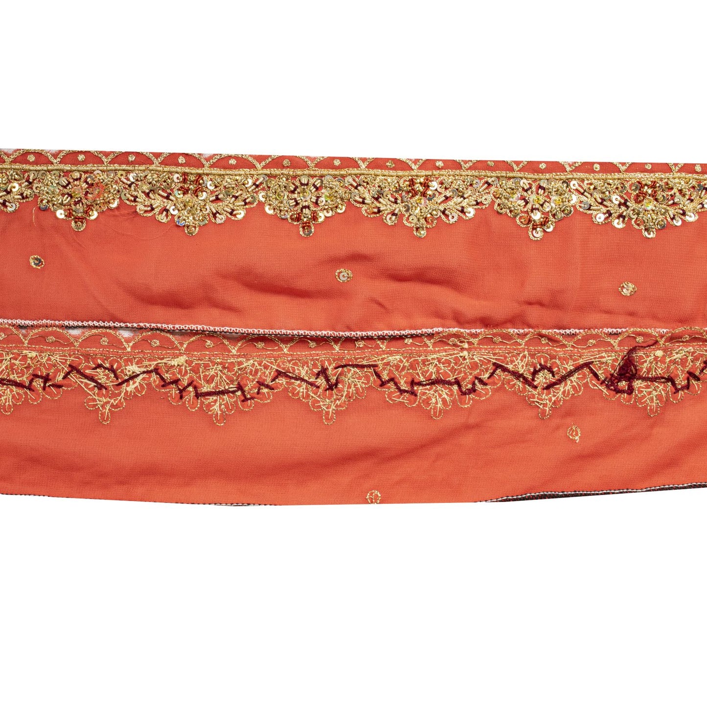Sanskriti Vintage Pink Silk 1 YD Sari Border Craft Trim Hand Embroidered Zardozi