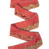 Sanskriti Vintage Pink Silk 1 YD Sari Border Craft Trim Hand Embroidered Zardozi