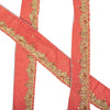 Sanskriti Vintage Pink Silk 1 YD Sari Border Craft Trim Hand Embroidered Zardozi