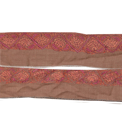 SANSKRITI VINTAGE SARI BORDER HAND BEADED CRAFT TRIMS LACE 4W ZARI FLORAL GREEN