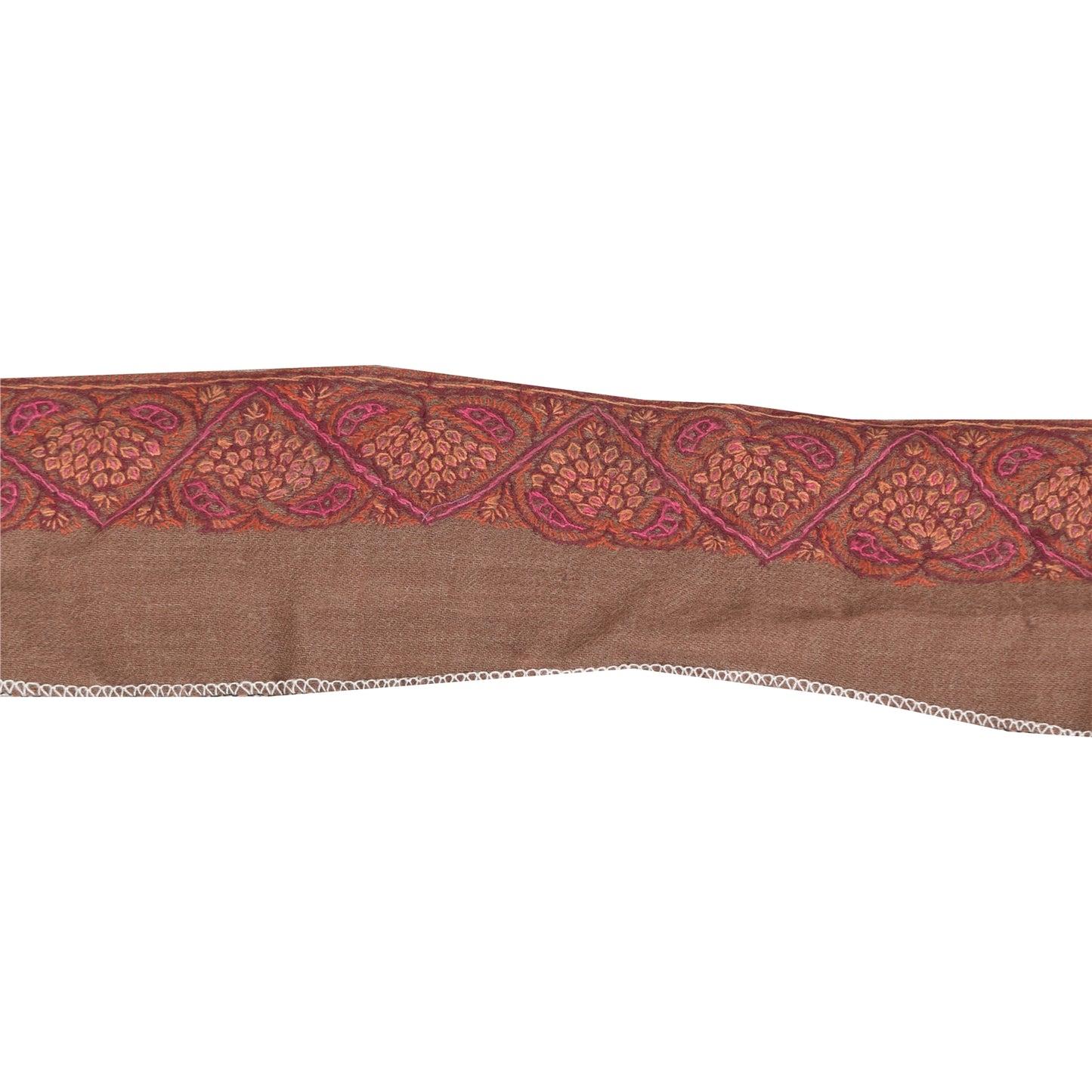 SANSKRITI VINTAGE SARI BORDER HAND BEADED CRAFT TRIMS LACE 4W ZARI FLORAL GREEN