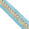Sanskriti Vintage Sari Border Hand Beaded Zardozi Lace 1.5W Ribbon Zari Blue