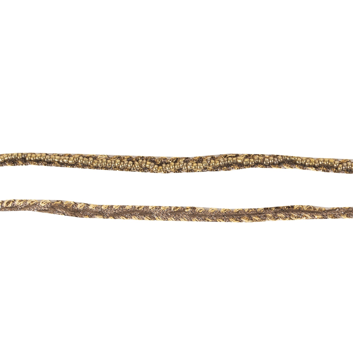 Sanskriti Vintage 1 YD Sari Border Hand Beaded Peach Trim 3.5W Zari Sewing Lace