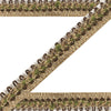 Sanskriti New Border Embroidered Craft Lace 1 YD Ribbon Golden & Green Ribbon