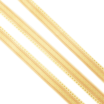 Sanskriti Vintage 1 YD Sari Border Floral Woven Trim Sewing Craft Yellow Lace