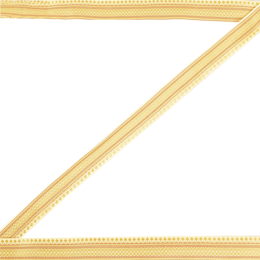 Sanskriti Vintage 1 YD Sari Border Floral Woven Trim Sewing Craft Yellow Lace