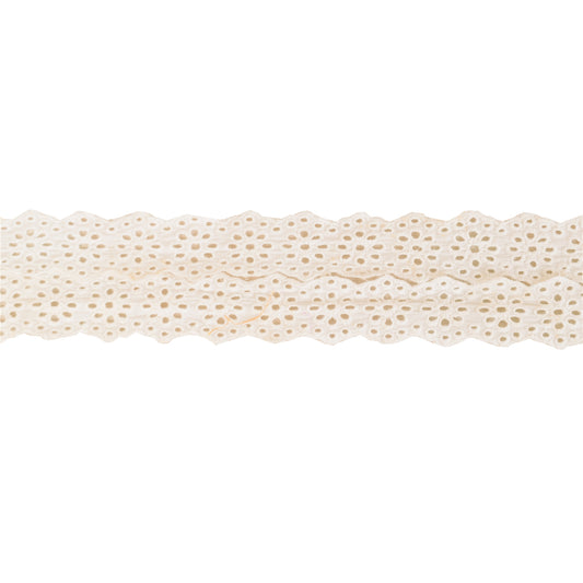 Sanskriti Vintage Border Embroidered 1 Yard Trims Lace 1.5W Ribbon Floral White