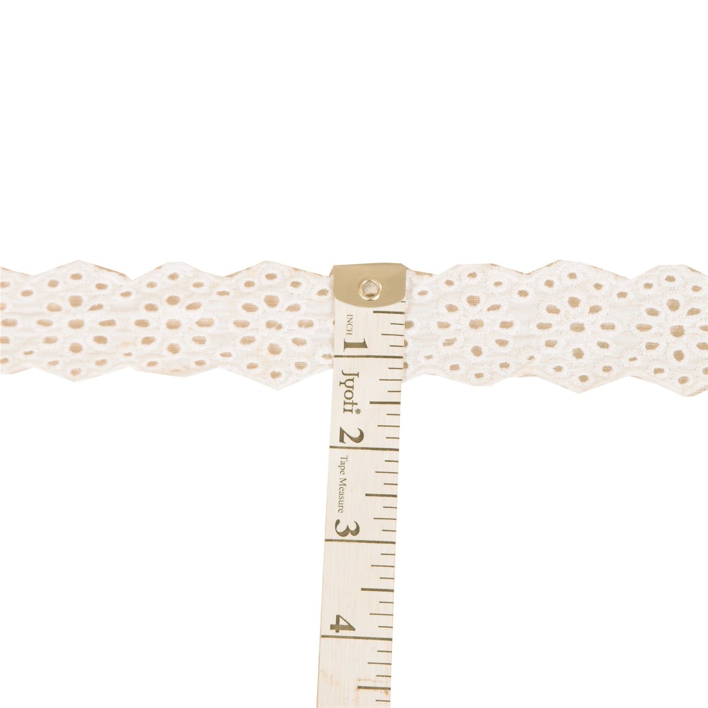 Sanskriti Vintage Border Embroidered 1 Yard Trims Lace 1.5W Ribbon Floral White