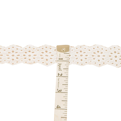 Sanskriti Vintage Border Embroidered 1 Yard Trims Lace 1.5W Ribbon Floral White