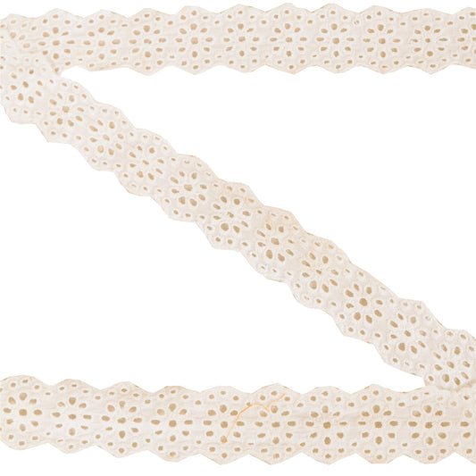 Sanskriti Vintage Border Embroidered 1 Yard Trims Lace 1.5W Ribbon Floral White