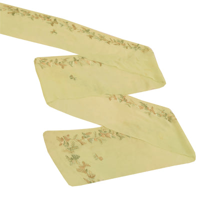 Sanskriti Vintage Sari Border Hand Beaded Craft Trims Lace 1 YD Green Ribbon