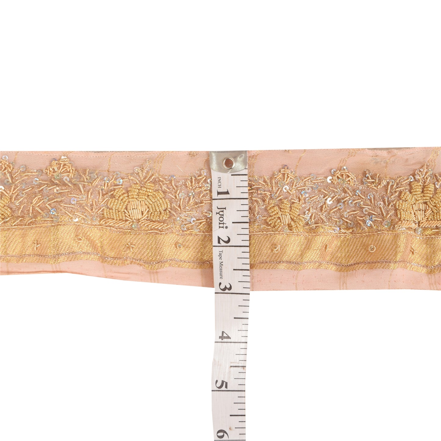 Sanskriti Vintage 1 YD Sari Border Hand Beaded Trim Zari Zardozi Craft Pink 2.5W