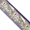Sanskriti Vintage Sari Border Hand Beaded Zari 1 YD Trim 3 W Blue Silk Lace