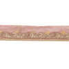 Sanskriti Vintage Sari Border Hand Beaded Dabka 1YD Trims 1"W Pink Ribbon Lace