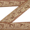 Sanskriti Vintage Sari Kant Håndperlet Håndværk 1 Yd Syning Brune Kanter Blonde