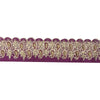 Sanskriti Vintage Sari Border Indian Hand Beaded 1YD Trims 2.6W Zari Purple Lace