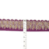 Sanskriti Vintage Sari Border Indian Hand Beaded 1YD Trims 2.6W Zari Purple Lace