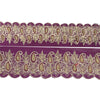 Sanskriti Vintage Sari Border Indian Hand Beaded 1YD Trims 2.6W Zari Purple Lace