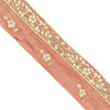 Sanskriti Vintage Sari Border Hand Embroidered Zardozi 1YD Trims 1"W Peach Lace