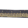 Sanskriti Vintage Sari Border Hand Beaded Zari Craft 1YD Trims 1.5"W Blue Ribbon