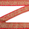 Sanskriti Vintage Sari Border Hand Embroidered 1YD Craft Trims 2"W Red Ribbon